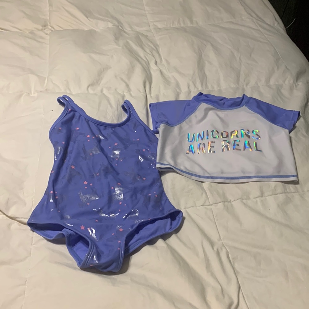 Unicorn girls one piece swimsuit